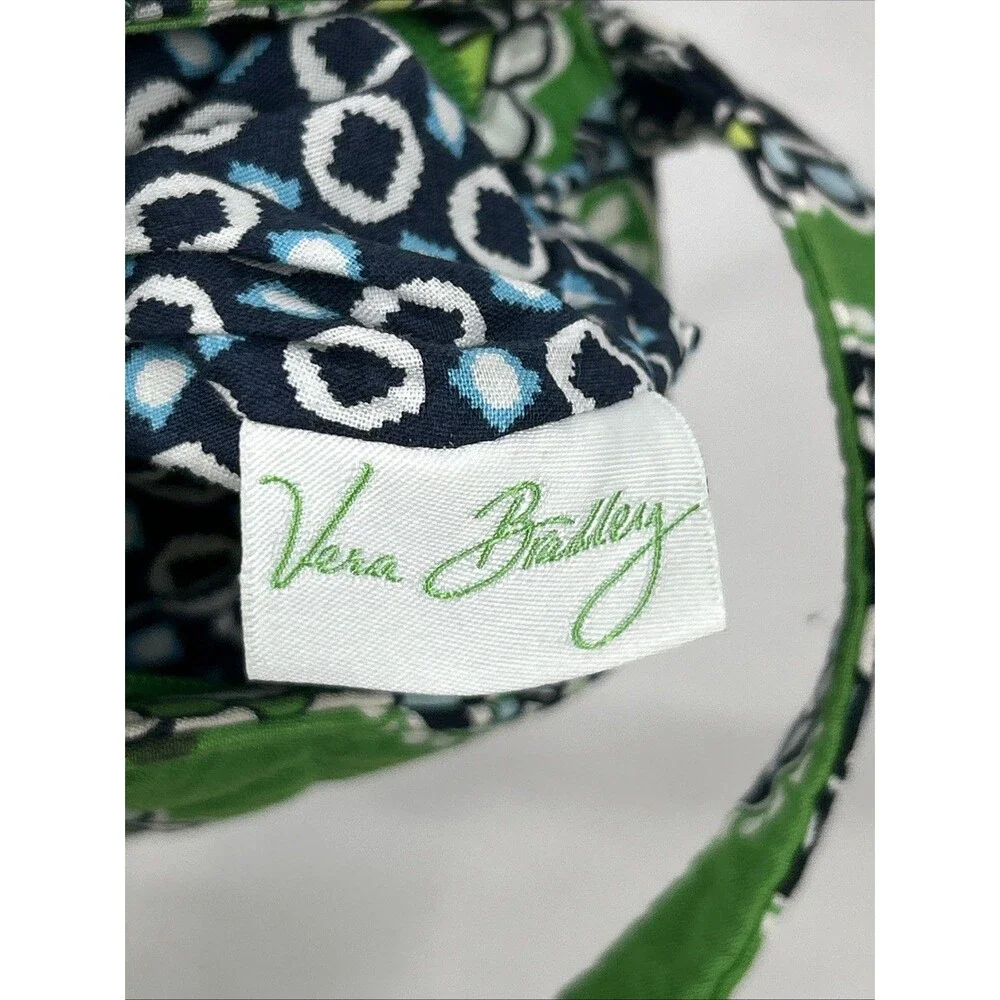 Vera Bradley Retired Hannah Handbag in Cupcakes Green Blue Pleated Small